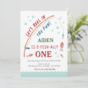 Invitación Cute O-Fish-Ally Un Pescador Primer Cumpleaños