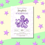Invitación Cute Octopus Purple Bubble Kids Cumpleaños<br><div class="desc">La invitación de cumpleaños para niños más pequeños incluye un pulpo con un patrón de burbujas moradas en un fondo de color blanco.</div>