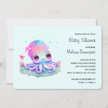 Cute Octopus Sea Creature Baby Shower