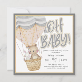Invitación Cute Oh Baby Woodland Animals Baby Shower
