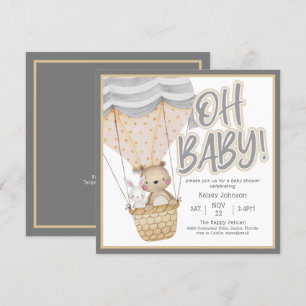 Invitación Cute Oh Baby Woodland Animals Baby Shower