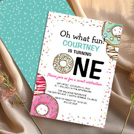 Invitación Cute Oh Qué Diversión Donut 1er Cumpleaños