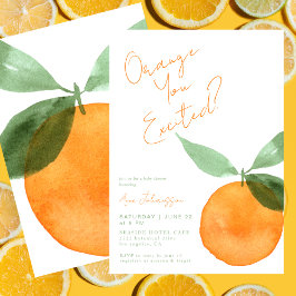 Invitación Cute Orange You Excited  Citrus Baby Shower