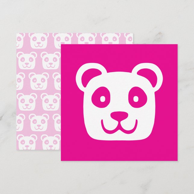 Invitación Cute Panda (Anverso / Reverso)