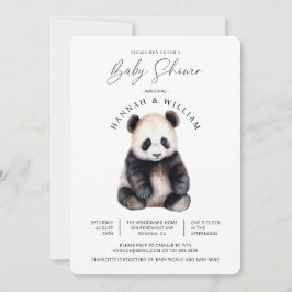 Invitación Cute Panda Baby Shower Género neutro