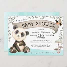 Invitación Cute Panda Bear Baby Shower