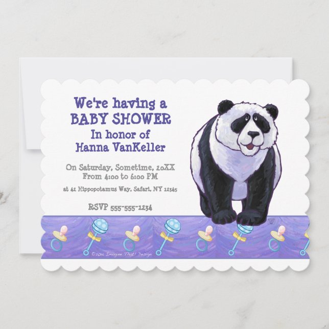 Invitación Cute Panda Bear Baby Shower (Anverso)