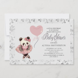 Invitación Cute Panda Bear Ballerina Bebé Ducha