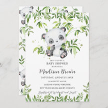 Cute Panda Bear Bamboo Greeneration Baby Shower