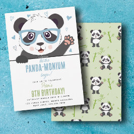 Invitación Cute Panda Bear Kawaii Boy Birthday Party