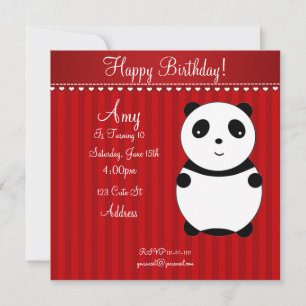 Invitación Cute panda invitation