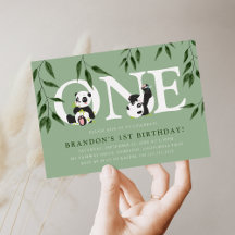 Cute Panda Neutral Primer Fiesta de Cumpleaños