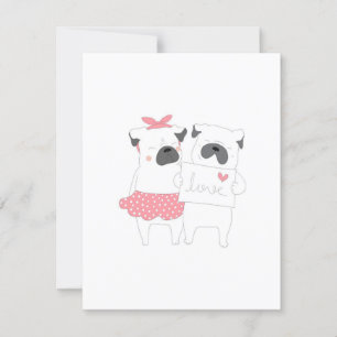 Invitación Cute Pareja Bulldog francés Amor   Perro Lover