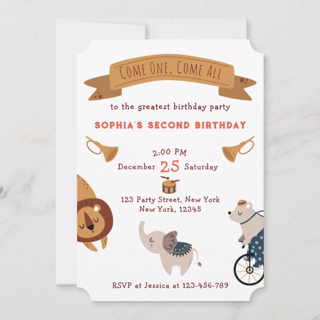 Invitación Cute Pastel Carnaval Tema del cumpleaños (Anverso)