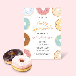 Invitación Cute Pastel Donuts Baby Sprinkle
