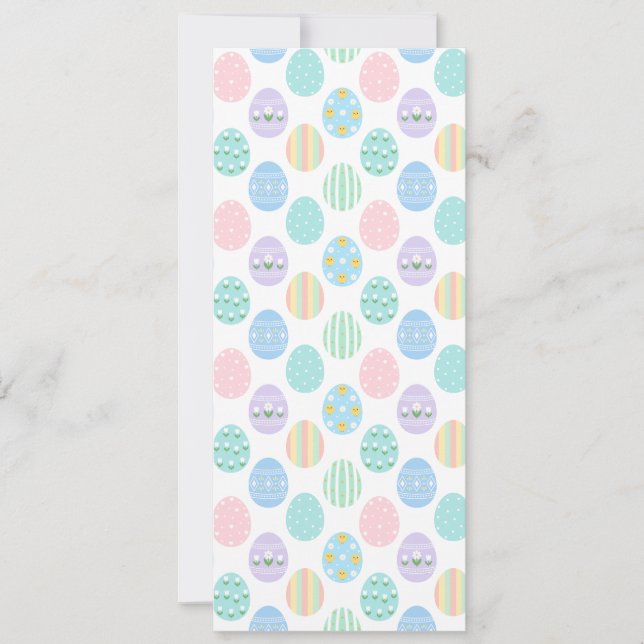 Invitación Cute Pastel Easter Eggs Pattern  (Anverso)