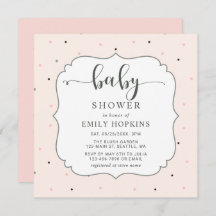 Cute Pastel Polka Chica Baby Shower Square