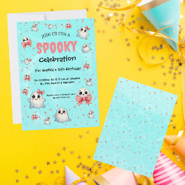 Invitación Cute Pastel Spooky Ghost Halloween Niños Cumpleaño