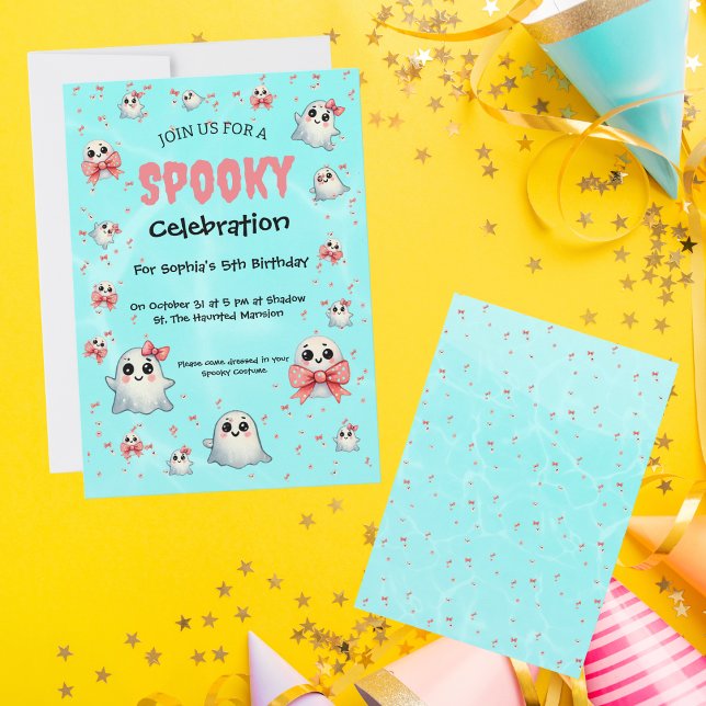 Invitación Cute Pastel Spooky Ghost Halloween Niños Cumpleaño (Subido por el creador)