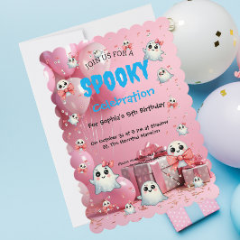 Invitación Cute Pastel Spooky Ghost Halloween Niños Cumpleaño