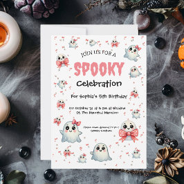 Invitación Cute Pastel Spooky Ghost Halloween Niños Cumpleaño
