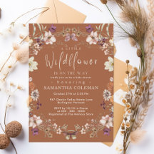Cute Pastel Wildflower Terracotta Baby Shower