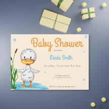 Cute pato blanco en un Baby Shower neutral de esta