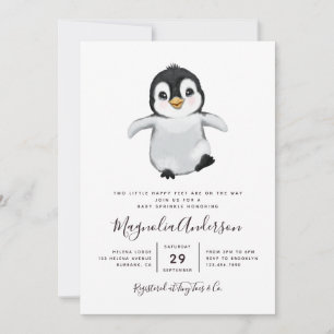 Invitación Cute Penguin Baby Shower
