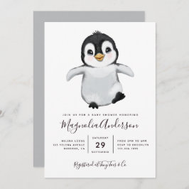 Invitación Cute Penguin Baby Shower