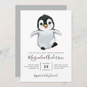 Invitación Cute Penguin Baby Shower