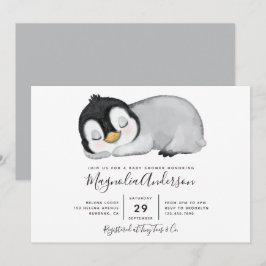 Invitación Cute Penguin Baby Shower