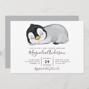 Invitación Cute Penguin Baby Shower