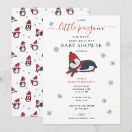 Invitación Cute Penguins Winter Baby Shower