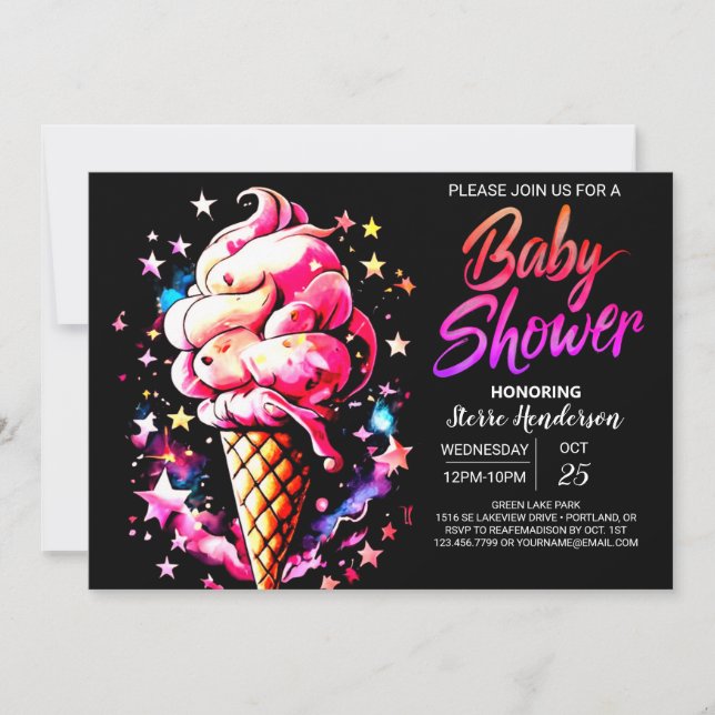 Invitación Cute Personalizado Cone Bliss Baby Shower (Anverso)