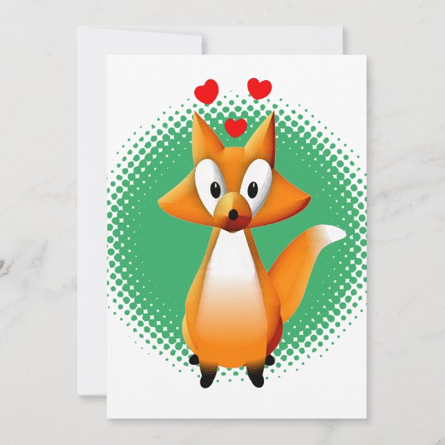 Invitación Cute Personalizado Fox Animal (Anverso)