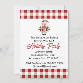 Invitación Cute Personalized Santa Christmas Holiday