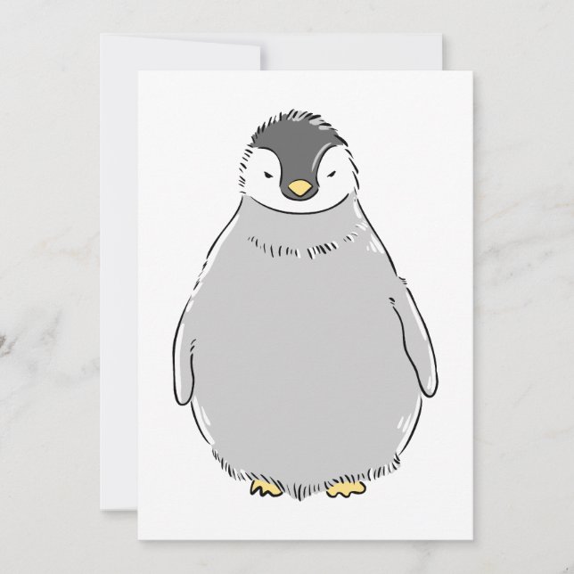 Invitación Cute pingüino (Anverso)