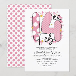Invitación Cute Pink 14 Febrero San Valentín