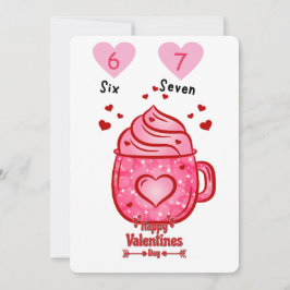 Invitación Cute Pink Heart Mug Valentine's Day Greeting Card