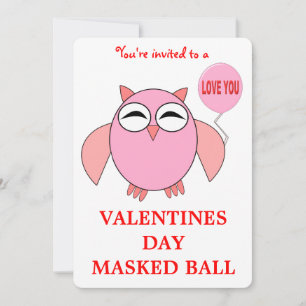Invitación Cute Pink Love You Owen Día de San Valentín Ball P
