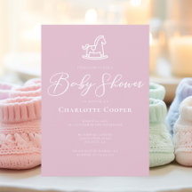 Cute Pink Rocse Horse Baby Shower