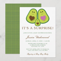Cute Plaid Aguacate Género Neutral Baby Shower