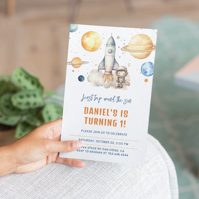 Invitación Cute Planetas del Espacio Ultraterrestre Niño Prim (Subido por el creador)