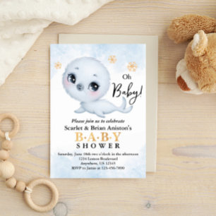 Invitación Cute Polar Seol Arctic Baby Shower