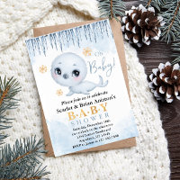 Cute Polar Seol Arctic Baby Shower