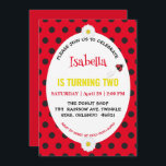 Invitación Cute Polka dot Ladybug Daisy Kids Birthday Partry<br><div class="desc">Cute Polka dot Ladybug Daisy Flor Floral Niños  Fiesta de cumpleaños Personalizar nombre</div>