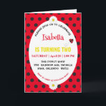 Invitación Cute Polka dot Ladybug Daisy Kids Birthday Partry<br><div class="desc">Cute Polka dot Ladybug Daisy Flor Floral Niños  Fiesta de cumpleaños Personalizar nombre</div>