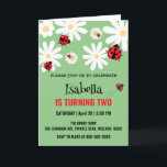 Invitación Cute Polka dot Ladybug Daisy Kids Birthday Partry<br><div class="desc">Cute Polka dot Ladybug Daisy Flor Floral Niños  Fiesta de cumpleaños Personalizar nombre</div>