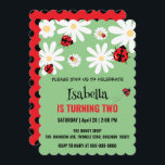 Invitación Cute Polka dot Ladybug Daisy Kids Birthday Partry<br><div class="desc">Cute Polka dot Ladybug Daisy Flor Floral Niños  Fiesta de cumpleaños Personalizar nombre</div>