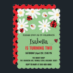 Invitación Cute Polka dot Ladybug Daisy Kids Birthday Partry<br><div class="desc">Cute Polka dot Ladybug Daisy Flor Floral Niños  Fiesta de cumpleaños Personalizar nombre</div>